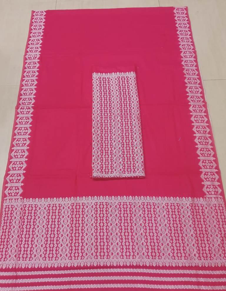 Powerloom Cotton Mekhela Sador With Blouse Material/ পাৱাৰলুম কটন মেখেলা চাদৰ ব্লাউজৰ কাপোৰৰ সৈতে / 0353000H001