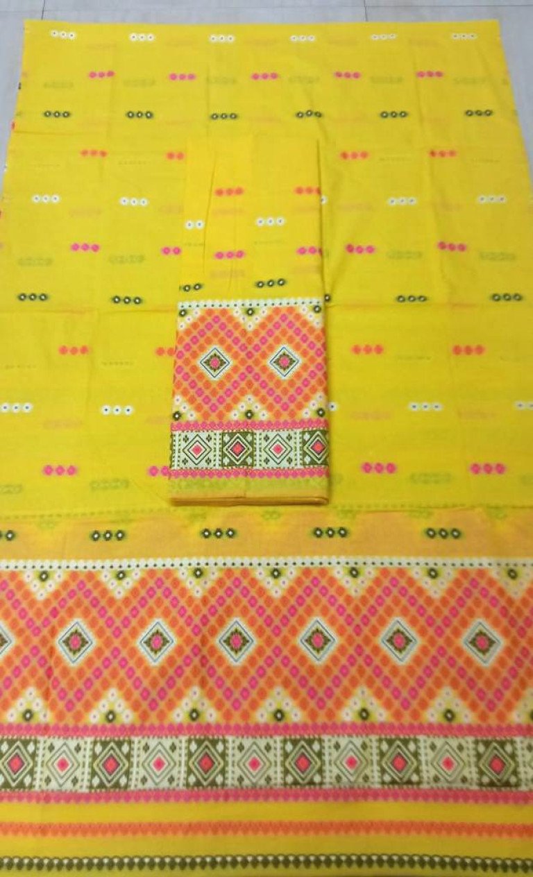 Cotton Mishing Designed Mekhela Sador With Blouse Material / 03790002001