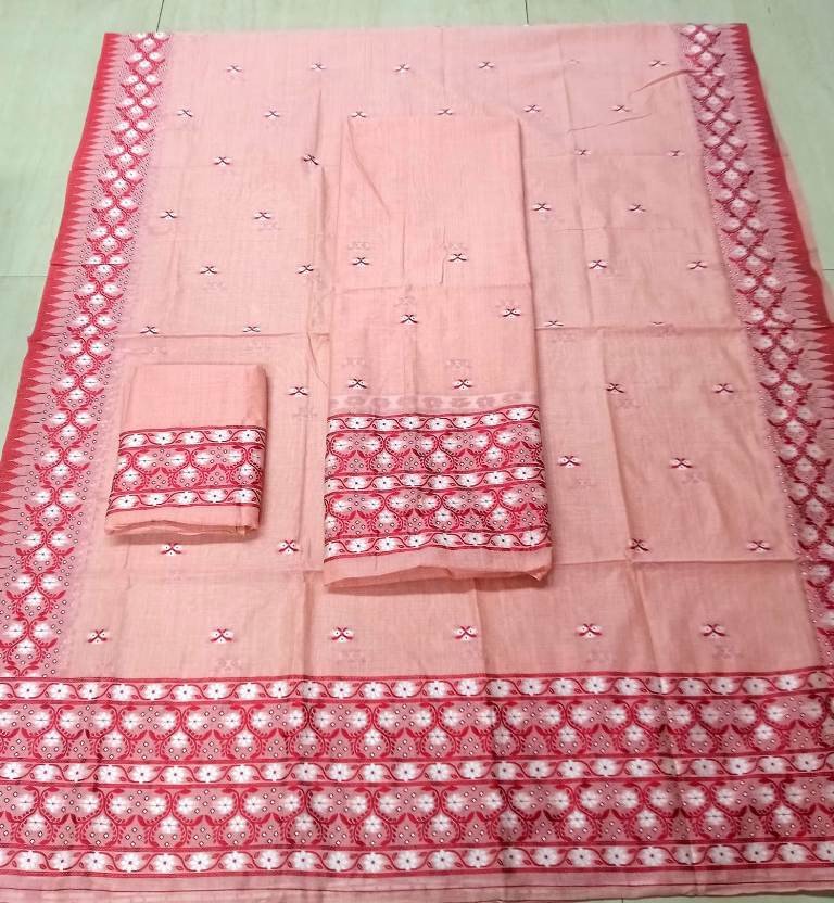 Wash Cotton Mekhela Sador With Blouse Material / ৱাছ কটন মেখেলা চাদৰ ব্লাউজৰ কাপোৰৰ সৈতে / 03790004001