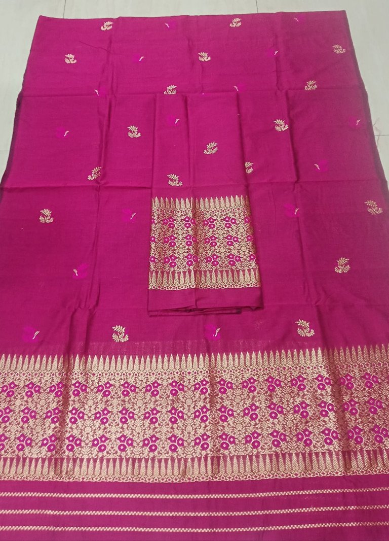 Handloom Silk Cotton Mekhela Sador With Blouse Material/ 03570003001