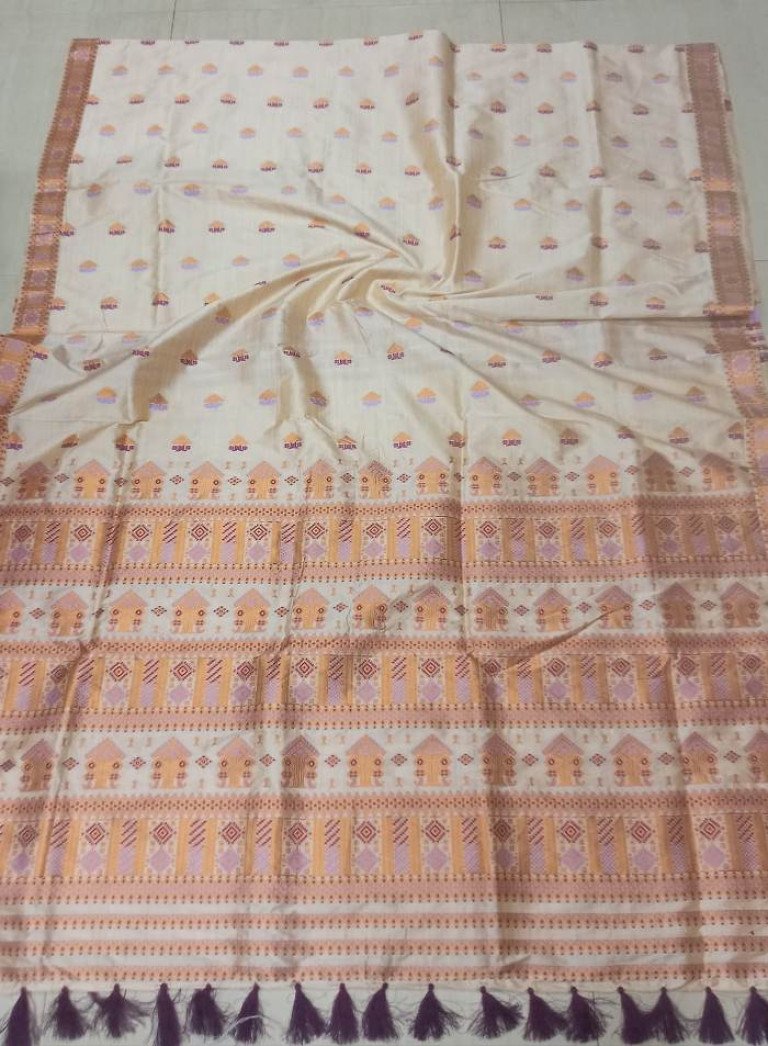 READY TO WEAR SILK BLEND SAREE WITH BLOUSE MATERIAL / 03050007001