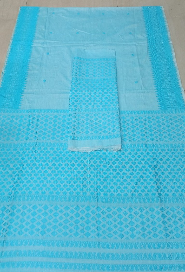 Handloom Padmini Cotton Heavy Fixed Border Mekhela Sador with Blouse Material / 03650002001